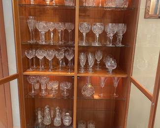 Cabinet full of Waterford crystal
