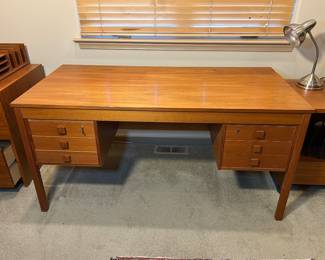 1960s Danish teak MCM desk by Domino Mobler
