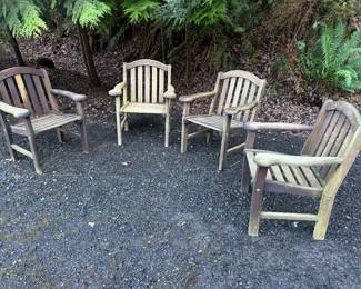 Outdoor wood chairs, heavy duty