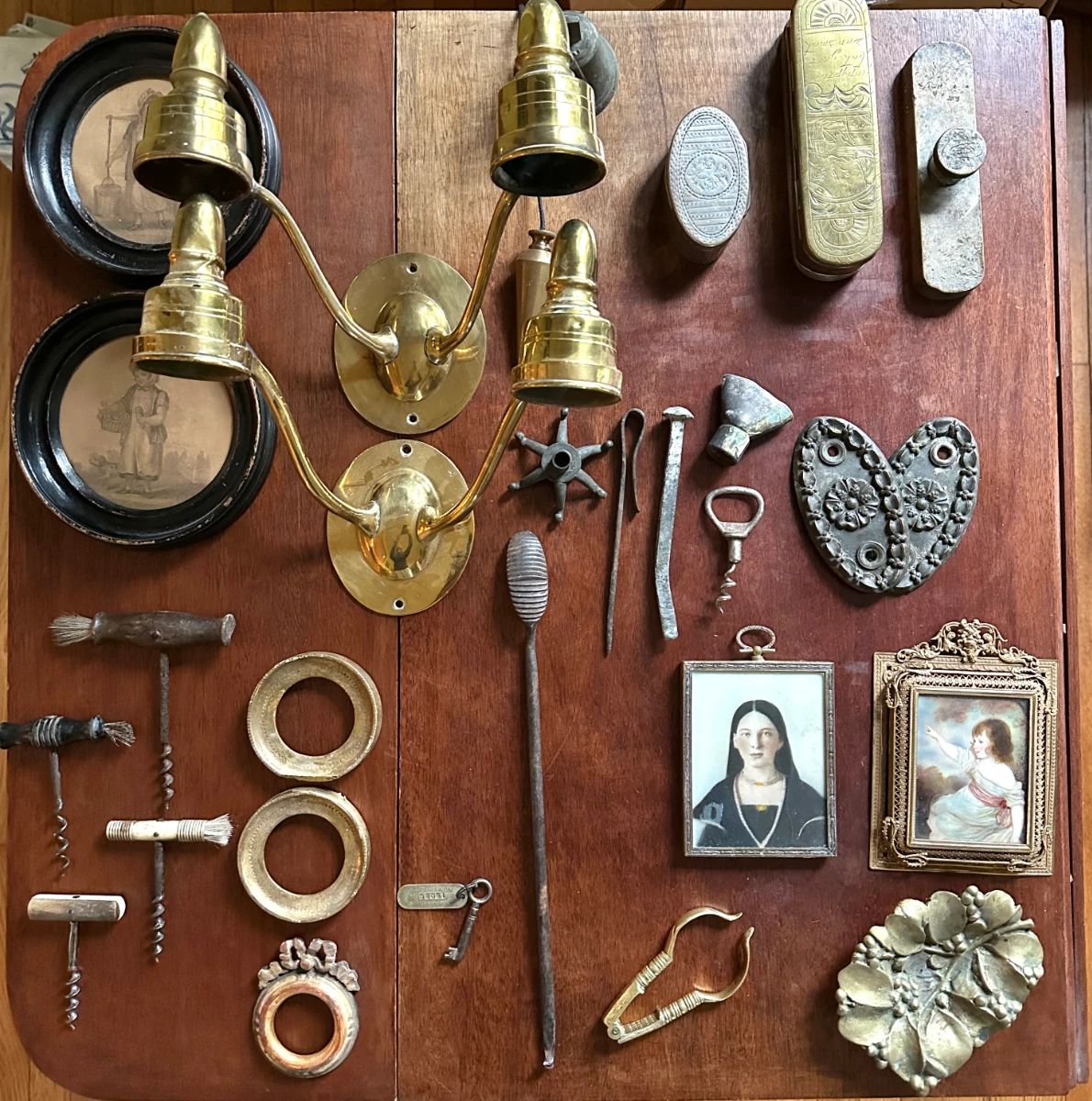 antique hardware, frames, knicknacks