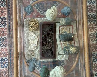 antique decorative accents and oriental, kilim rugs