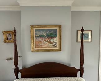 Queen mahogany four poster bed