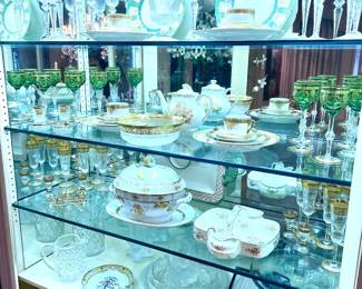 Collection of Signed Art Glass, KPM China, Tiffany & Co, Crystal, Baccarat Crystal, Waterford Crystal, Richard Genaro China, Bavaria Eberthal China, Orrefors Crystal, Lenox China, Bohemian Stemware