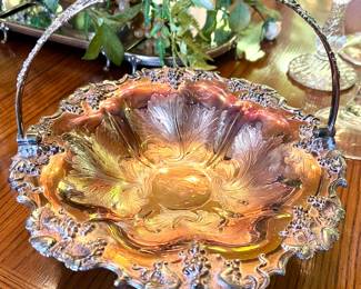 Very Fine Black Starr & Frost Sterling Basket Bowl 