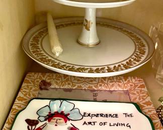 Latona’s Specialties New Jersey Plate & Two Tier Tidbit Tray