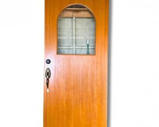 29 VintageInteriorWoodDoorwithArchedGlassPanel