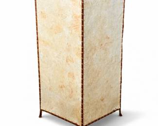 46 VintageHandStitchedParchmentPanelFloorLampLightedSculptural