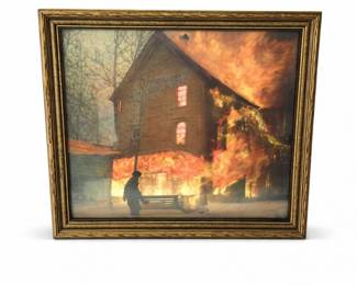 39 1937FramedPhotographLutheranChurchFireDouglasIsland