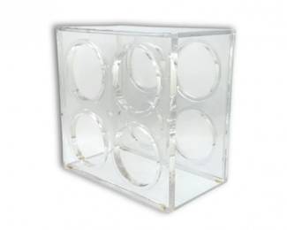 13 VintageMCMClearLuciteAcrylicWineBottleRackHolder