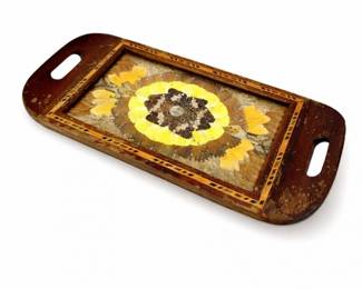 53 VintageBrazilianButterflyWingArtServingTray