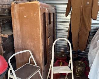 Vintage Coveralls, step stools