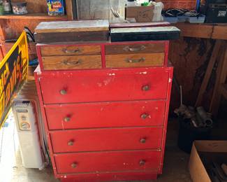 red chest in the shed, tool boxes
