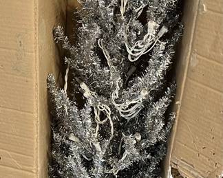 Silver Christmas Tree with lights