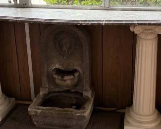 NO106Marble Top Entry Buffet Table  Concrete Fountain