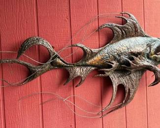 NO113VMetal Wall Fish Sculpture