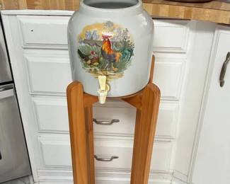 NO126Water Crock  Stand Plus Vintage Kitchenware