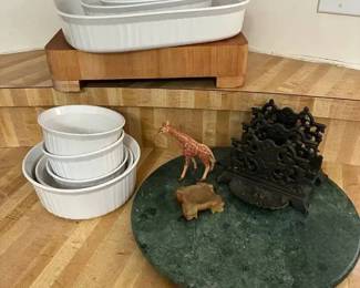 NO131 Corning Ware, Butcher Block, Lazy Susan  Moore