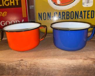 Vintage Enamel Handled Cups