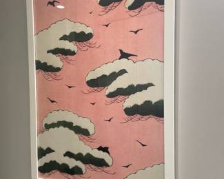 Framed "Bijutsu Sekair - Pink Sky" Poster By Watanbe Seitei