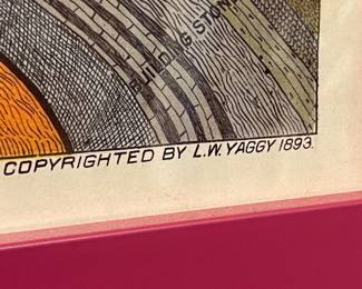 Framed Vintage "Geological Chart" Poster By Levi Walter Yaggy (Originally 1893)