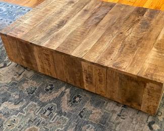 Rough Mango Wood Block Coffee Table (Made In India)