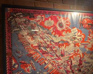 Framed "New York" Pictoral Map Poster By "Joseph B. Platt" (Originally 1925)