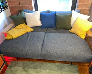 Comfy Upholstered Daybed W/ Wooden Arms