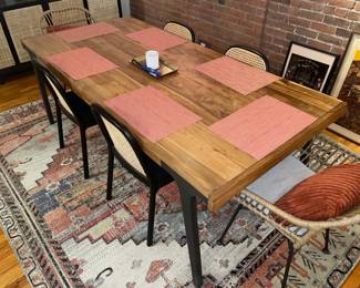Crate & Barrel Lakin 81” Teak Extendable Dining Table W/ 6 Dining Chairs (Some Are CB2)