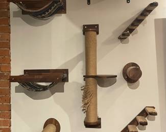 Wall Mounted Cat Climbing & Scratching Set-Up (Easily Disassembles)