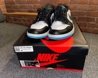 Nike Air Jordan 1 Retro Low OG CZ0790 104 White/Dk Powder Blue-Black (Size 12) W/ Box