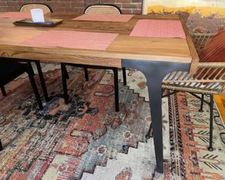 Crate & Barrel Lakin 81” Teak Extendable Dining Table W/ 6 Dining Chairs (Some Are CB2)