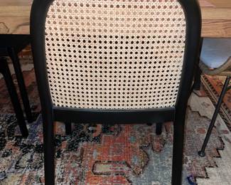 CB2 Nadia Black Cane Dining Chair 