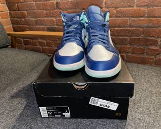Nike Air Jordan 1 Mid 554724 413 Mystic Navy/Mint Foam-White (Size 12) W/ Box