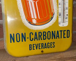 GENUINE Antique Porcelain Advertising Thermometer "Drink Bireley's Non-Carbonated Beverages"