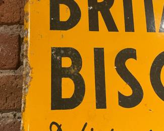 GENUINE Antique "Britannia Biscuits Delicious And Nourishing" Porcelain Sign