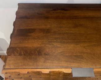 Crate & Barrel Raffael 6 Drawer Carved Wood Dresser W/ Honeycomb Pattern 