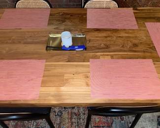 Crate & Barrel Lakin 81” Teak Extendable Dining Table W/ 6 Dining Chairs (Some Are CB2)