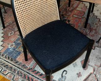 CB2 Nadia Black Cane Dining Chair 