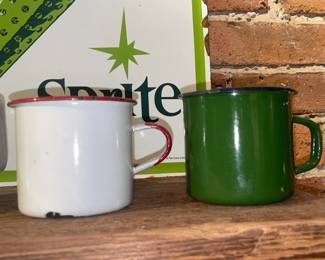 Vintage Enamel Handled Cups