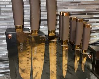 Skandia Forte 13-pc. Copper Titanium-Plated Knife Block Set