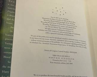 Harry Potter And The Half Blood Prince (First American Edition, July 2005)