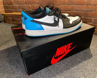 Nike Air Jordan 1 Retro Low OG CZ0790 104 White/Dk Powder Blue-Black (Size 12) W/ Box