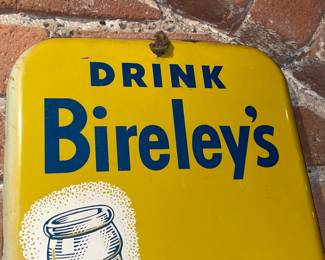 GENUINE Antique Porcelain Advertising Thermometer "Drink Bireley's Non-Carbonated Beverages"