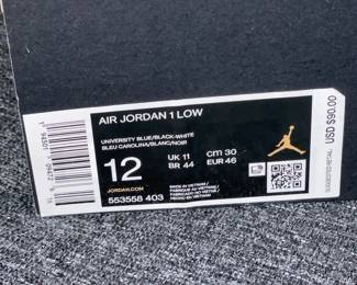 Nike Air Jordan 1 Low 553558 403 University Blue/Black-White (Size 12) W/ Box