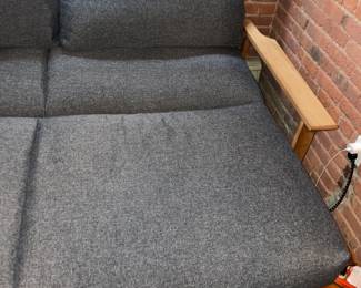 Comfy Upholstered Daybed W/ Wooden Arms