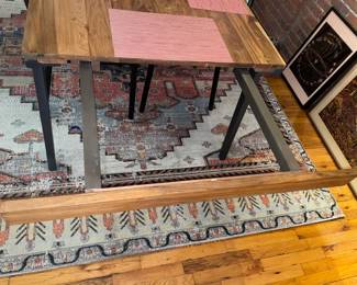 Crate & Barrel Lakin 81” Teak Extendable Dining Table 