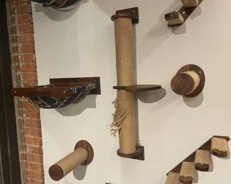 Wall Mounted Cat Climbing & Scratching Set-Up (Easily Disassembles)