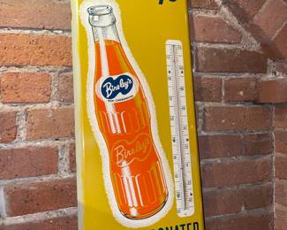 GENUINE Antique Porcelain Advertising Thermometer "Drink Bireley's Non-Carbonated Beverages"