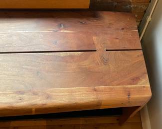 Natural Reclaimed Wood Entryway Bench W/ Underneath Storage