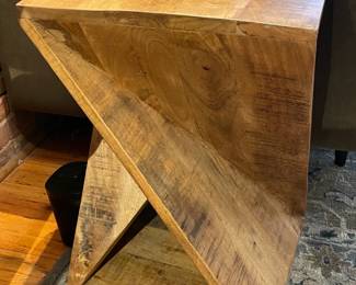 Jofran Global Archive Solid Mango Hardwood Modern Angled Jasper End Table (2 Available)